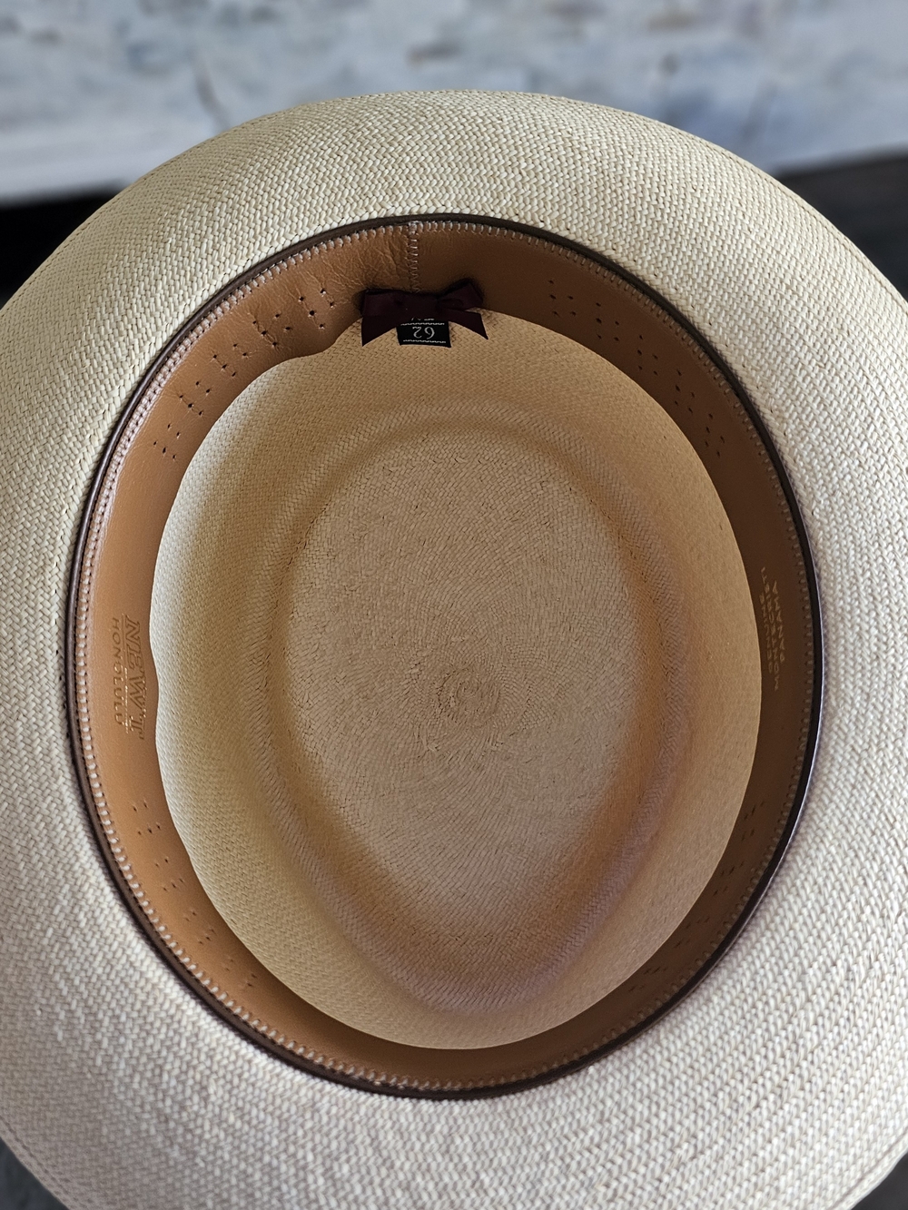 Classic Montecristi  NEWT  Panama Fedora Hat with Black Band - Tan New Whit Box - Picture 7 of 12
